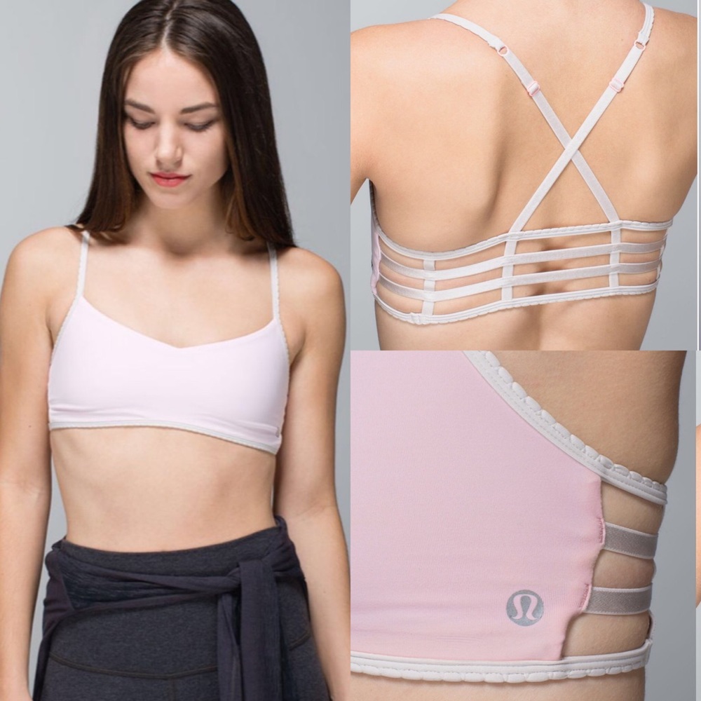 Lululemon Hot Spell Bra pink / light grey 10